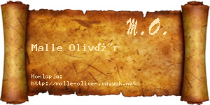 Malle Olivér névjegykártya
